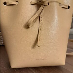 Mansur Gavriel Beige Leather Shoulder Bag